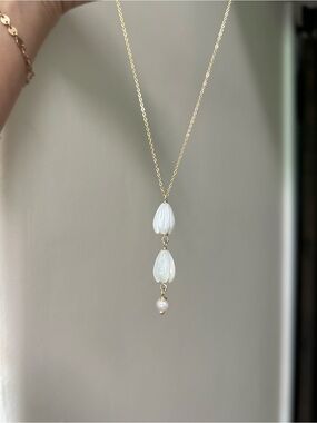 Sundance Hawaiian pikake freshwater pearl drop 14k gold filled Gold Necklace